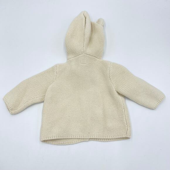 Baby GAP Beige Bear Ears Hood Button Up Cardigan Size 3-6 M - Picture 7 of 8